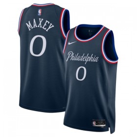 Maillot Basket Homme Philadelphia 76ers Tyrese Maxey 2025-26 Nike City Edition Navy Swingman
